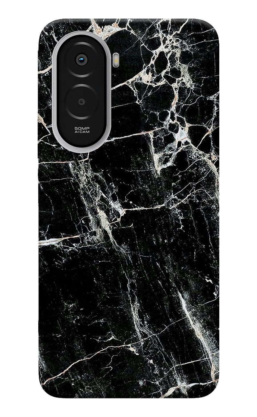 Black Marble Texture Poco M7 Plus 5G Back Cover, Hard case