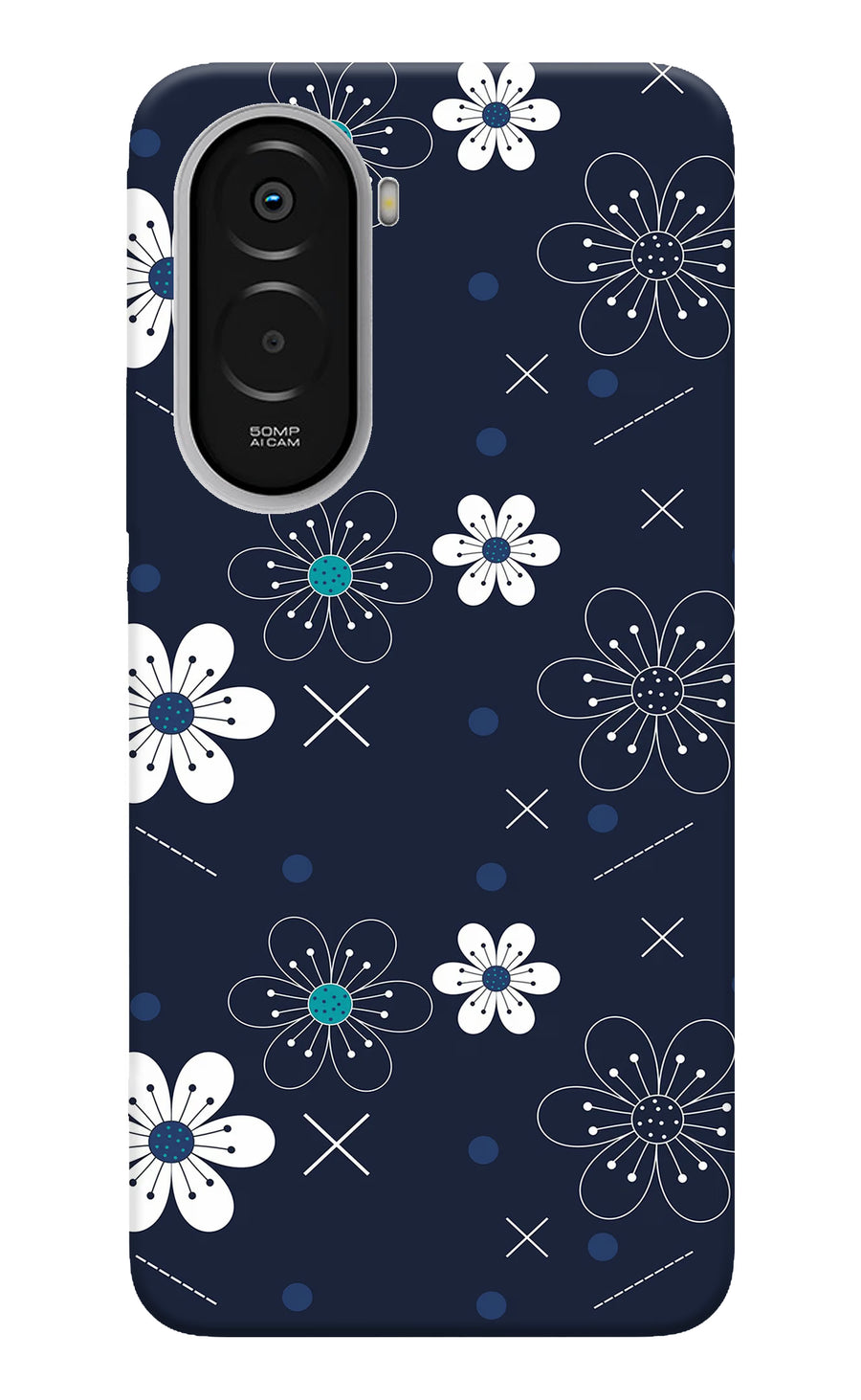 Flowers Poco M7 Plus 5G Back Cover, Hard case