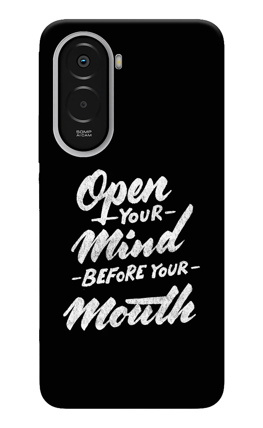 Open Your Mind Before Your Mouth Poco M7 Plus 5G Back Cover, Hard case