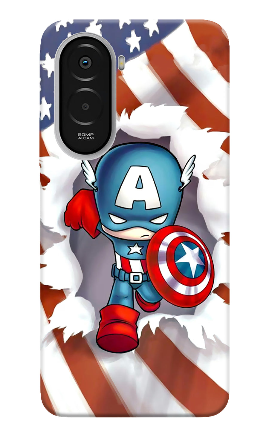 Captain America Poco M7 Plus 5G Back Cover, Hard case