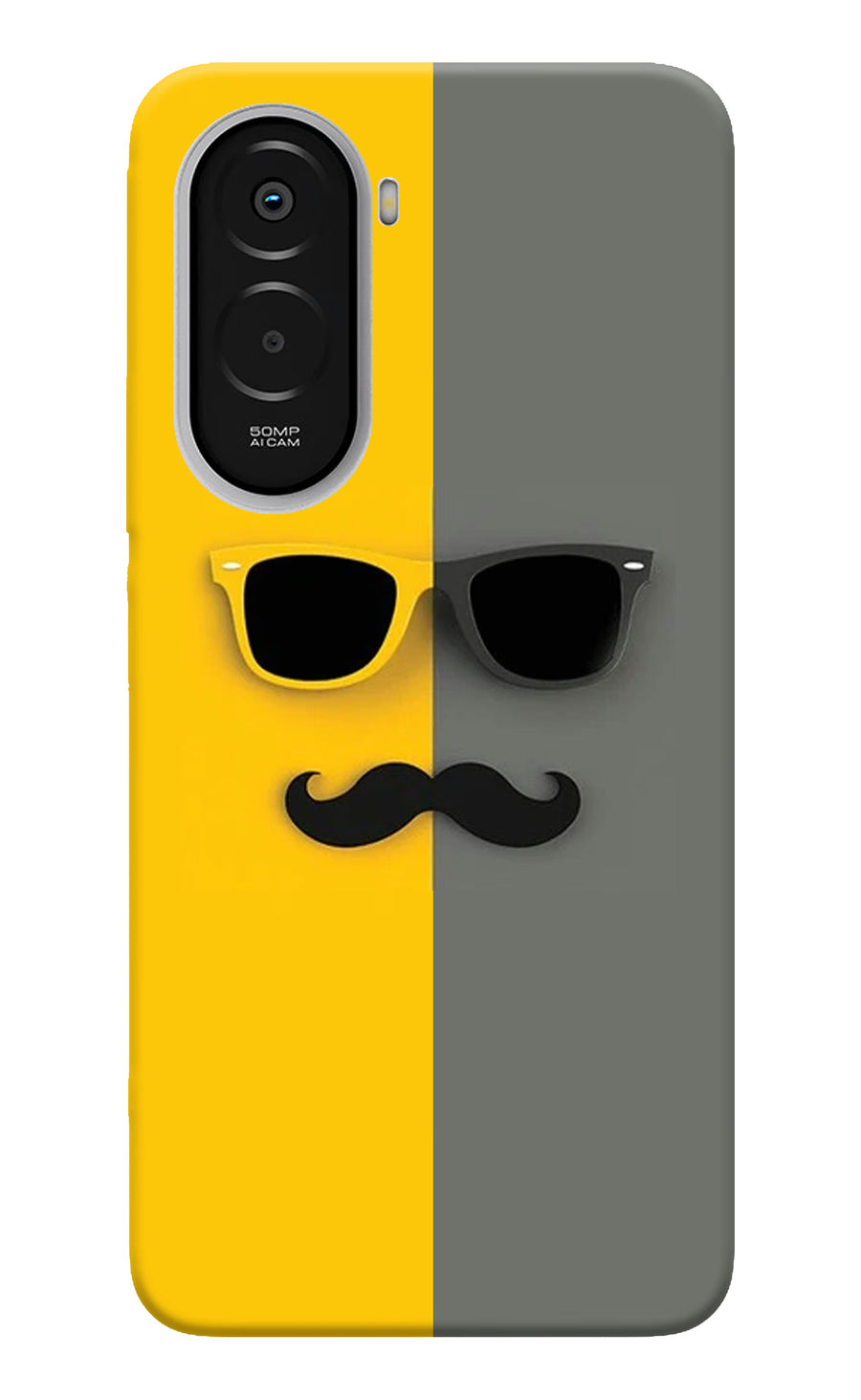 Sunglasses with Mustache Poco M7 Plus 5G Back Cover, Hard case