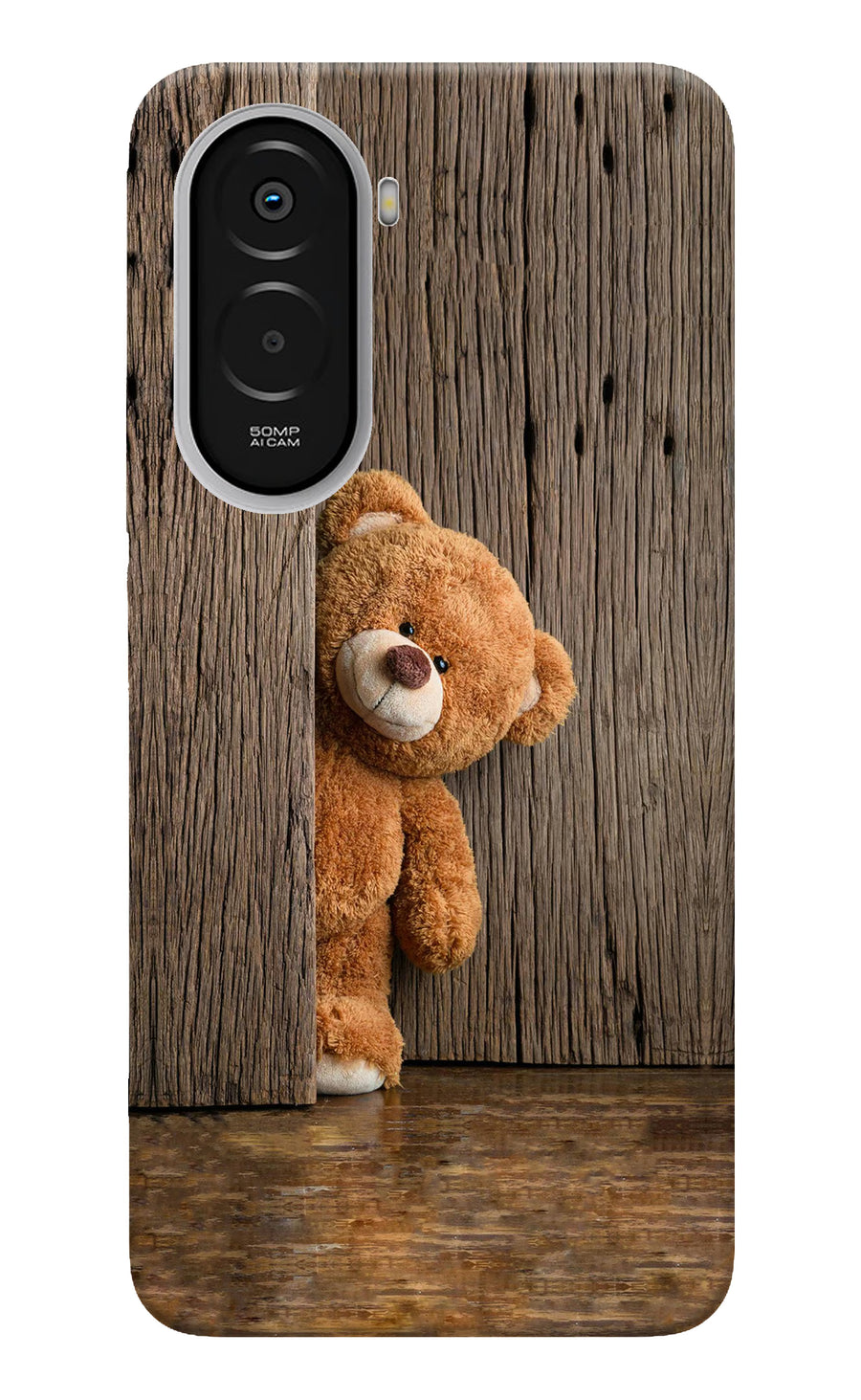 Teddy Wooden Poco M7 Plus 5G Back Cover, Hard case
