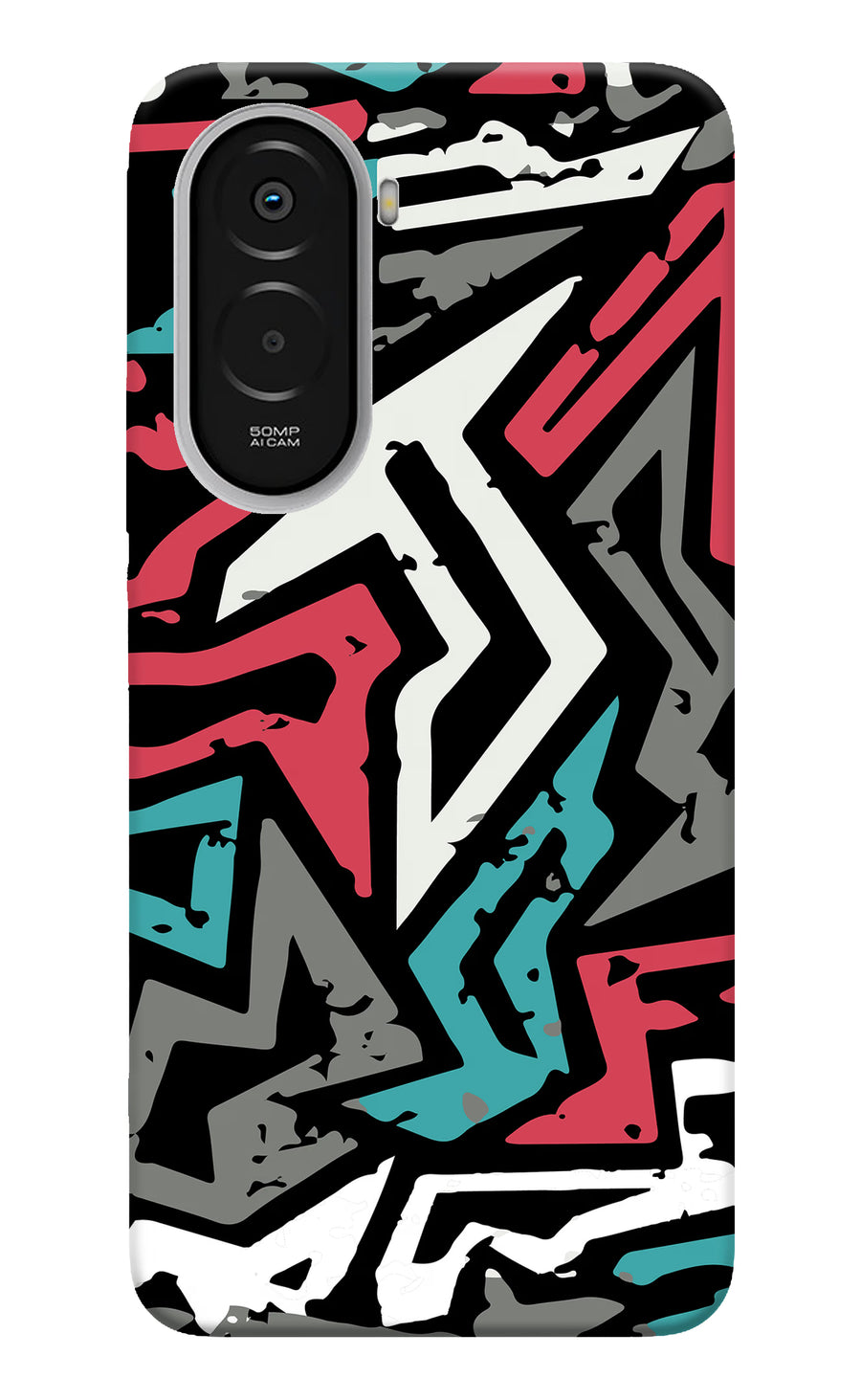 Geometric Graffiti Poco M7 Plus 5G Back Cover, Hard case