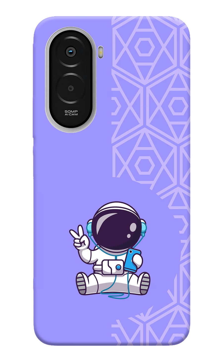 Cute Astronaut Chilling Poco M7 Plus 5G Back Cover, Hard case