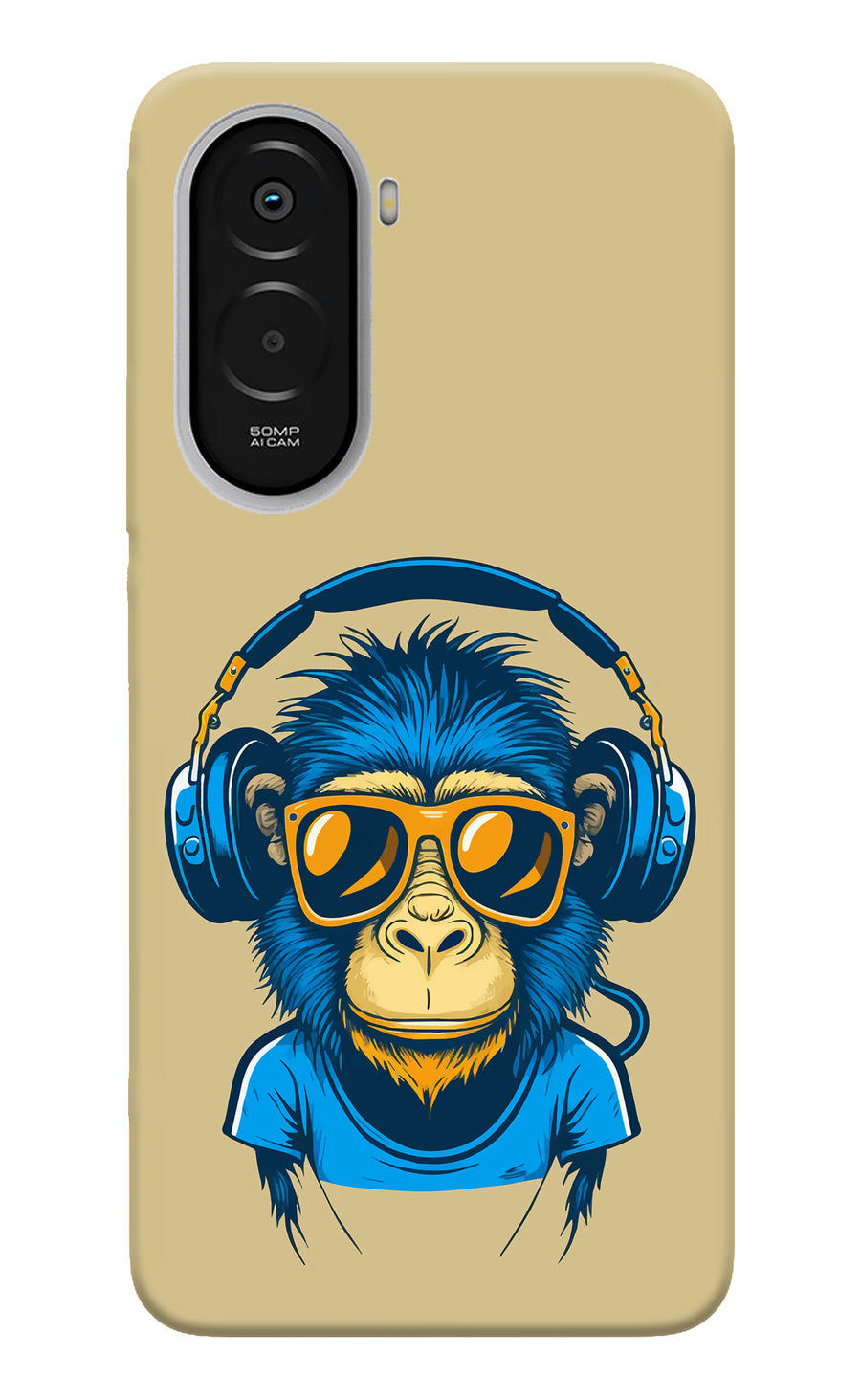 Monkey Headphone Poco M7 Plus 5G Back Cover, Hard case