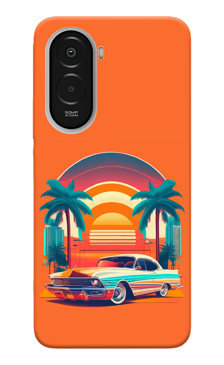 Palm Drive 80s Poco M7 Plus 5G Back Cover, Hard case