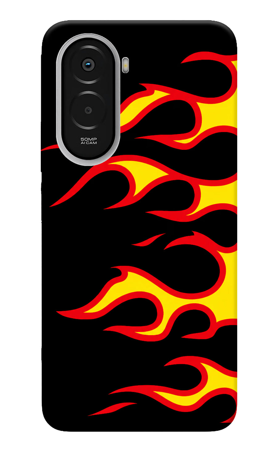 Side Sweep Flames Poco M7 Plus 5G Back Cover, Hard case
