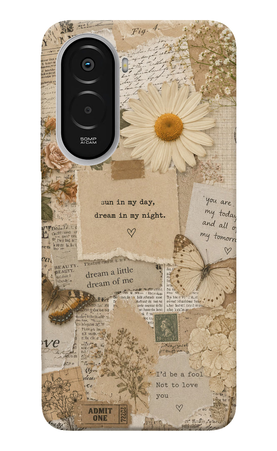 Vintage case Poco M7 Plus 5G Back Cover, Hard case