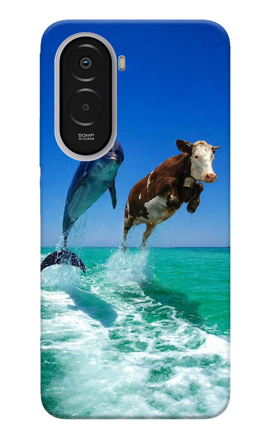 Dolphin vs Cow Poco M7 Plus 5G Back Cover, Hard case