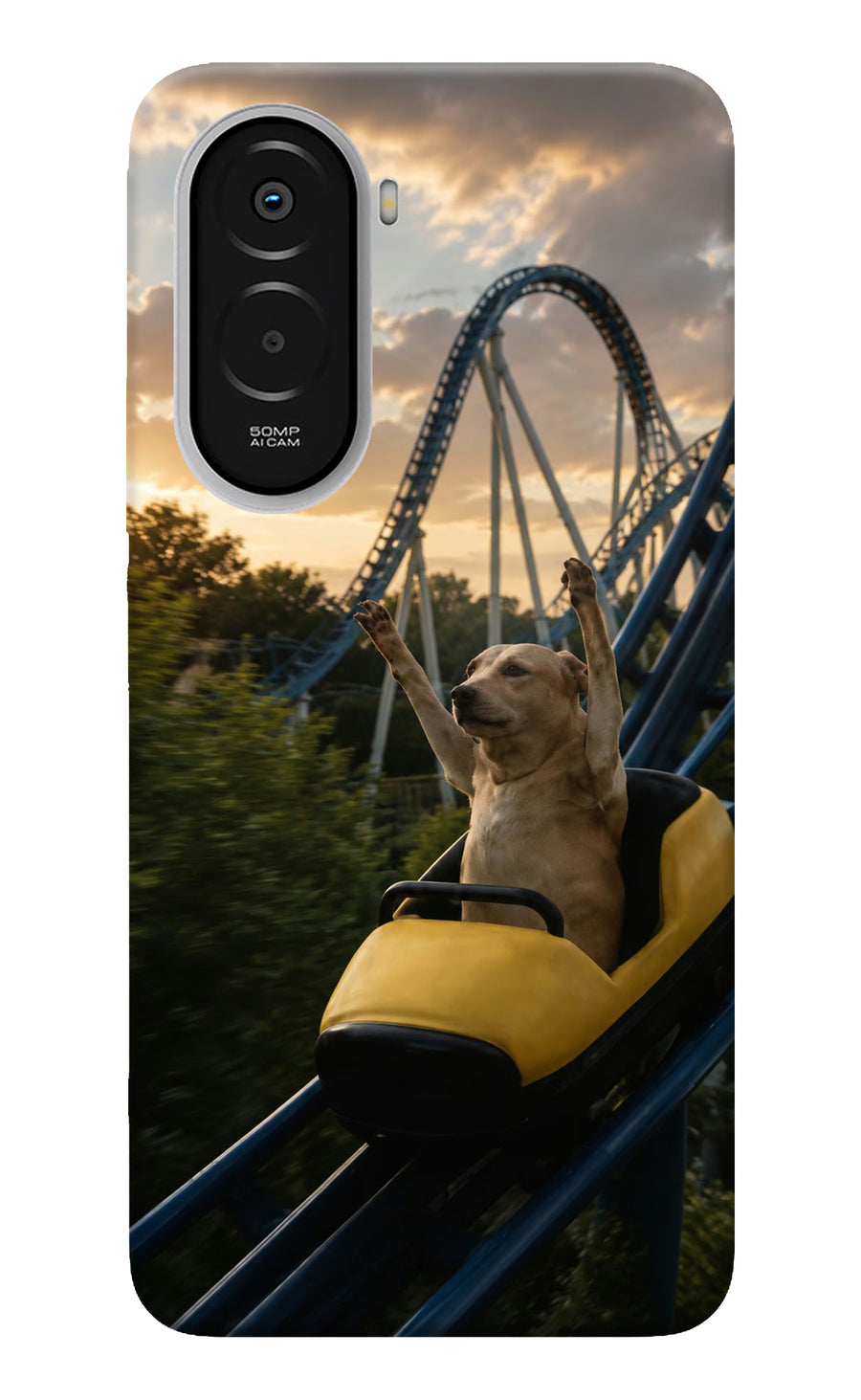 Rollercoaster Dog Poco M7 Plus 5G Back Cover, Hard case