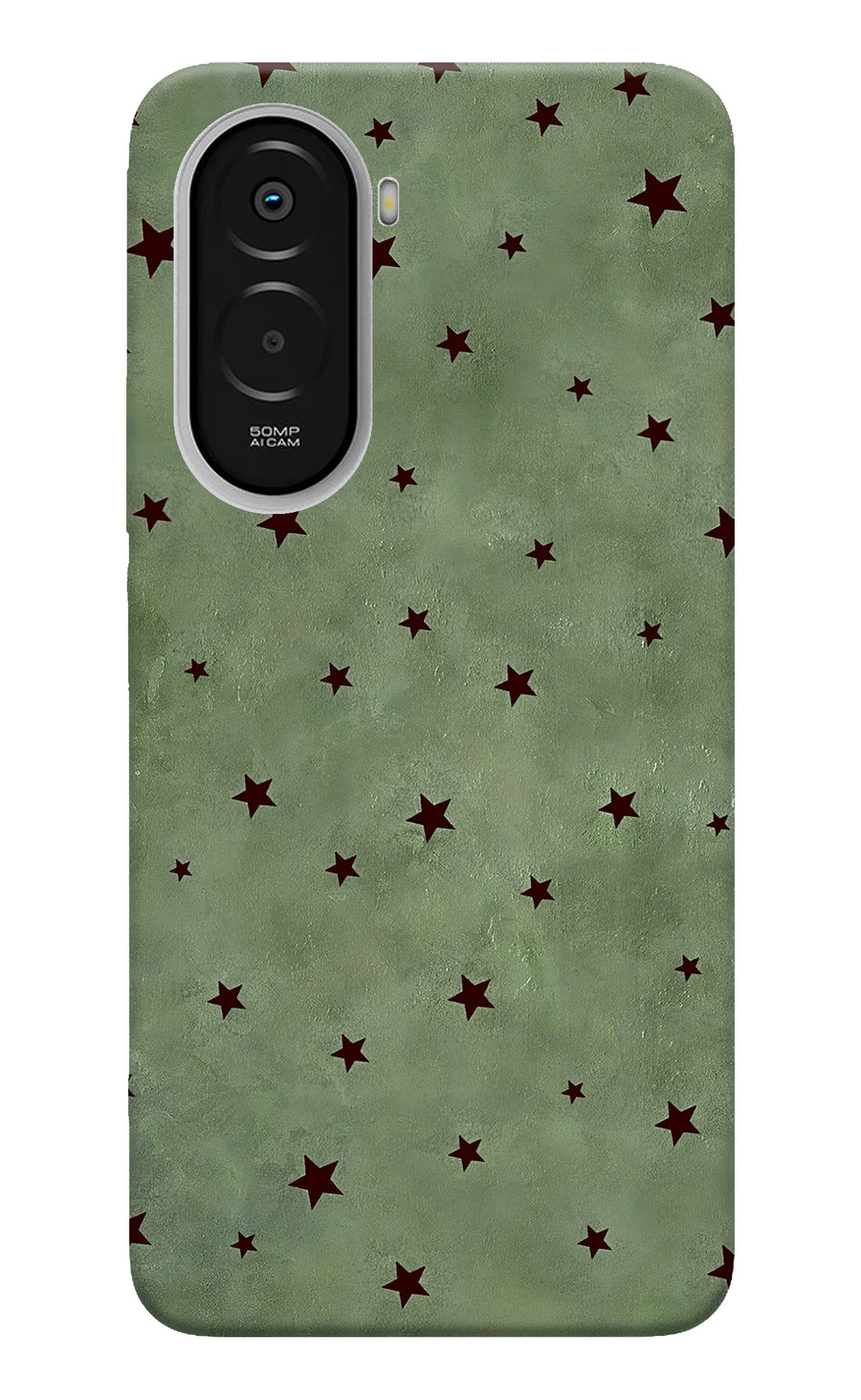 Green Stars Poco M7 Plus 5G Back Cover, Hard case
