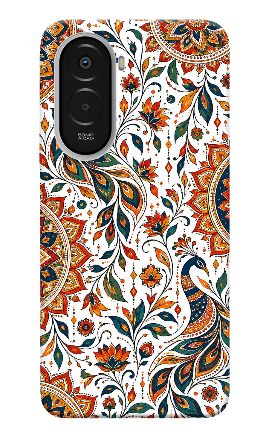 White Mayura Poco M7 Plus 5G Back Cover, Hard case