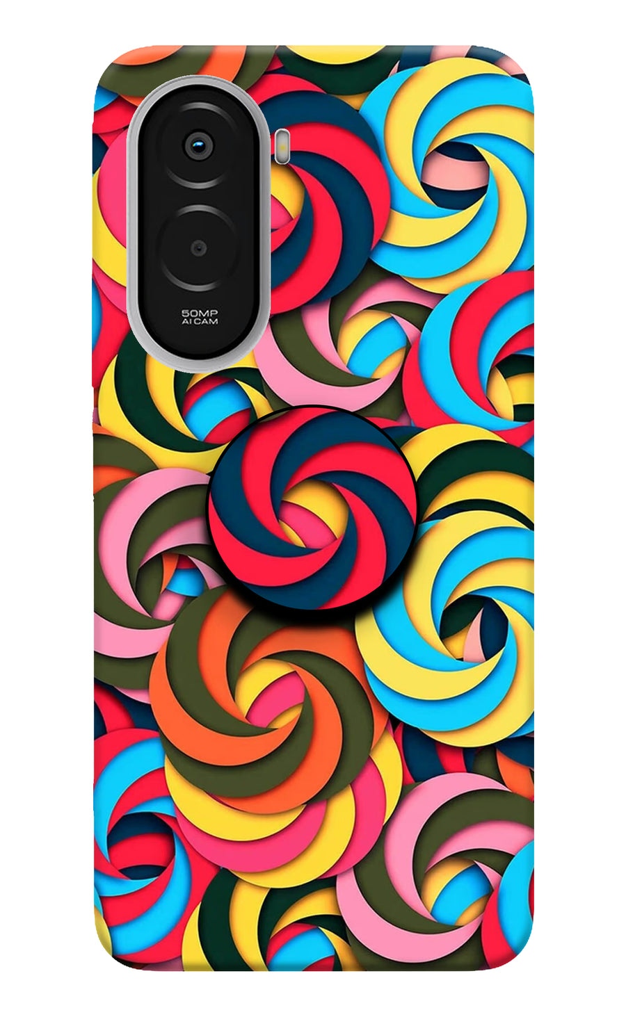 Spiral Pattern Poco M7 Plus 5G Pop Case, Hard case