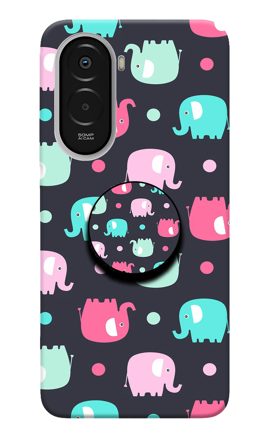 Baby Elephants Poco M7 Plus 5G Pop Case, Hard case