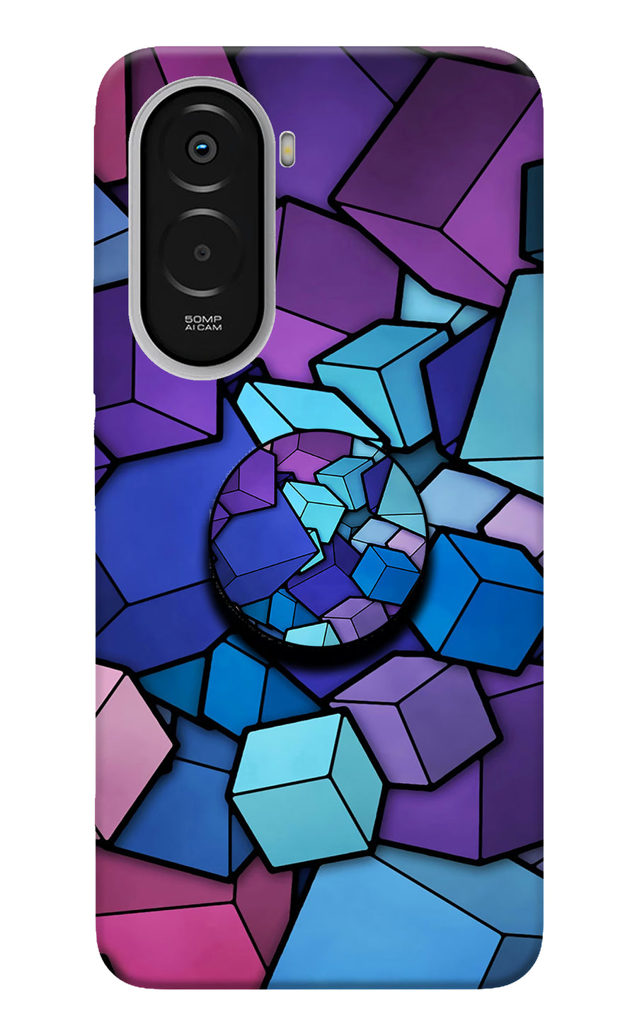 Cubic Abstract Poco M7 Plus 5G Pop Case, Hard case