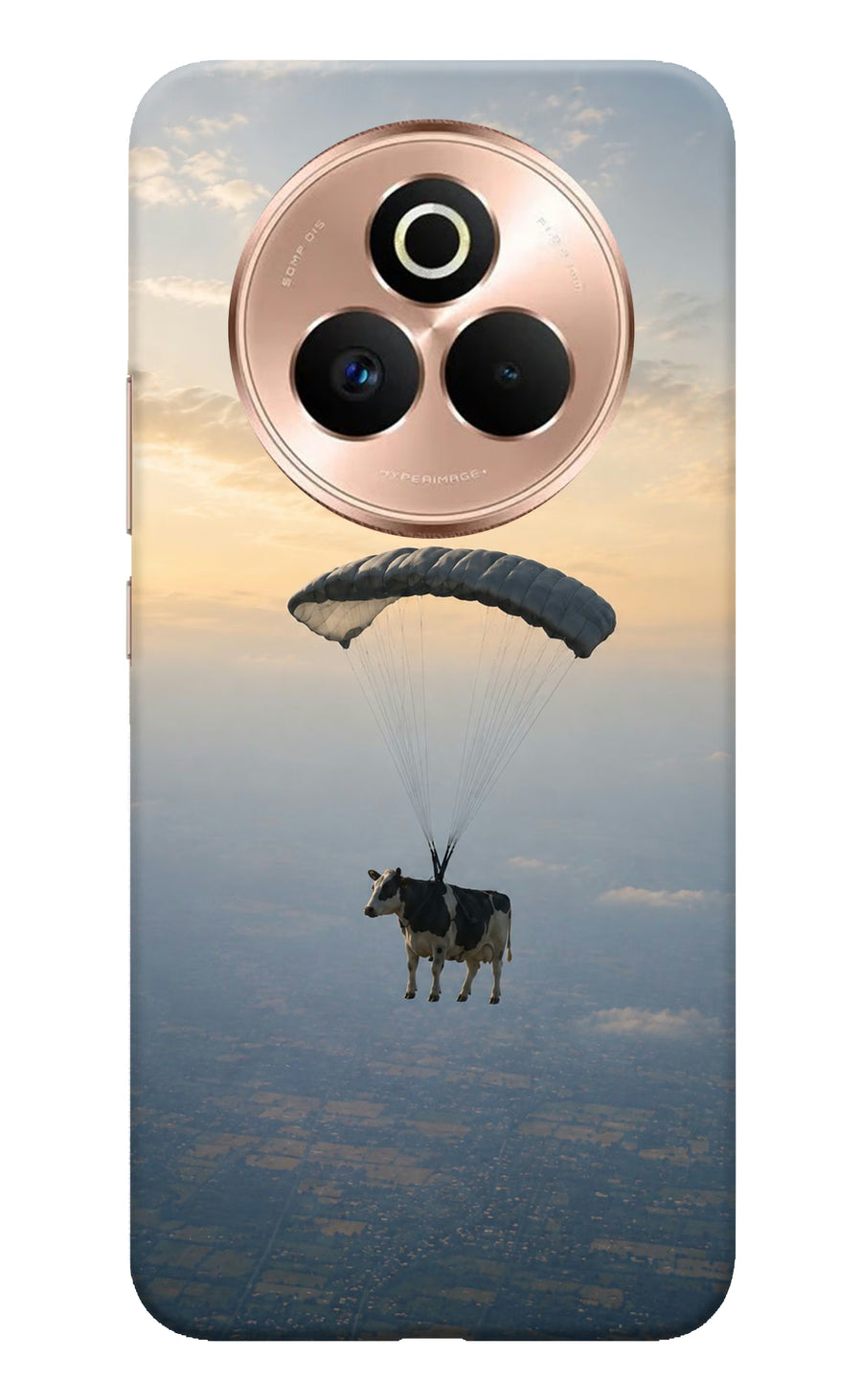 Skydiving Cow Realme P3 Pro 5G Back Cover, Hard case