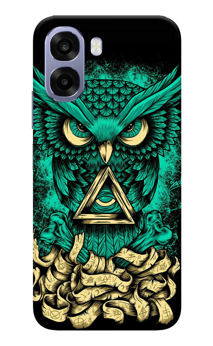 Green Owl Oppo A6 5G Back Cover, Hard case