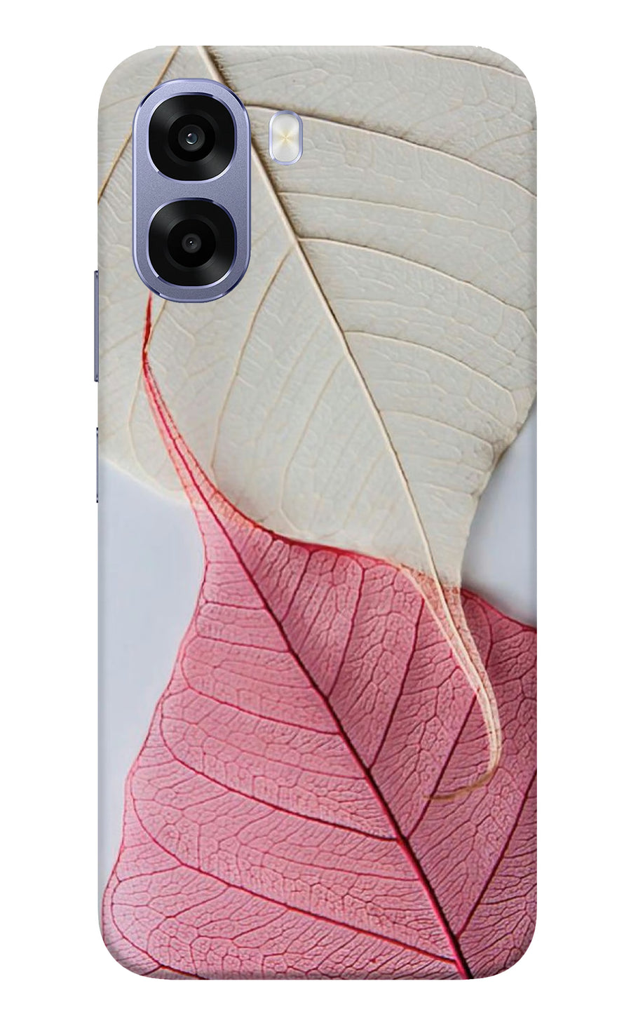 White Pink Leaf Oppo A6 5G Back Cover, Hard case