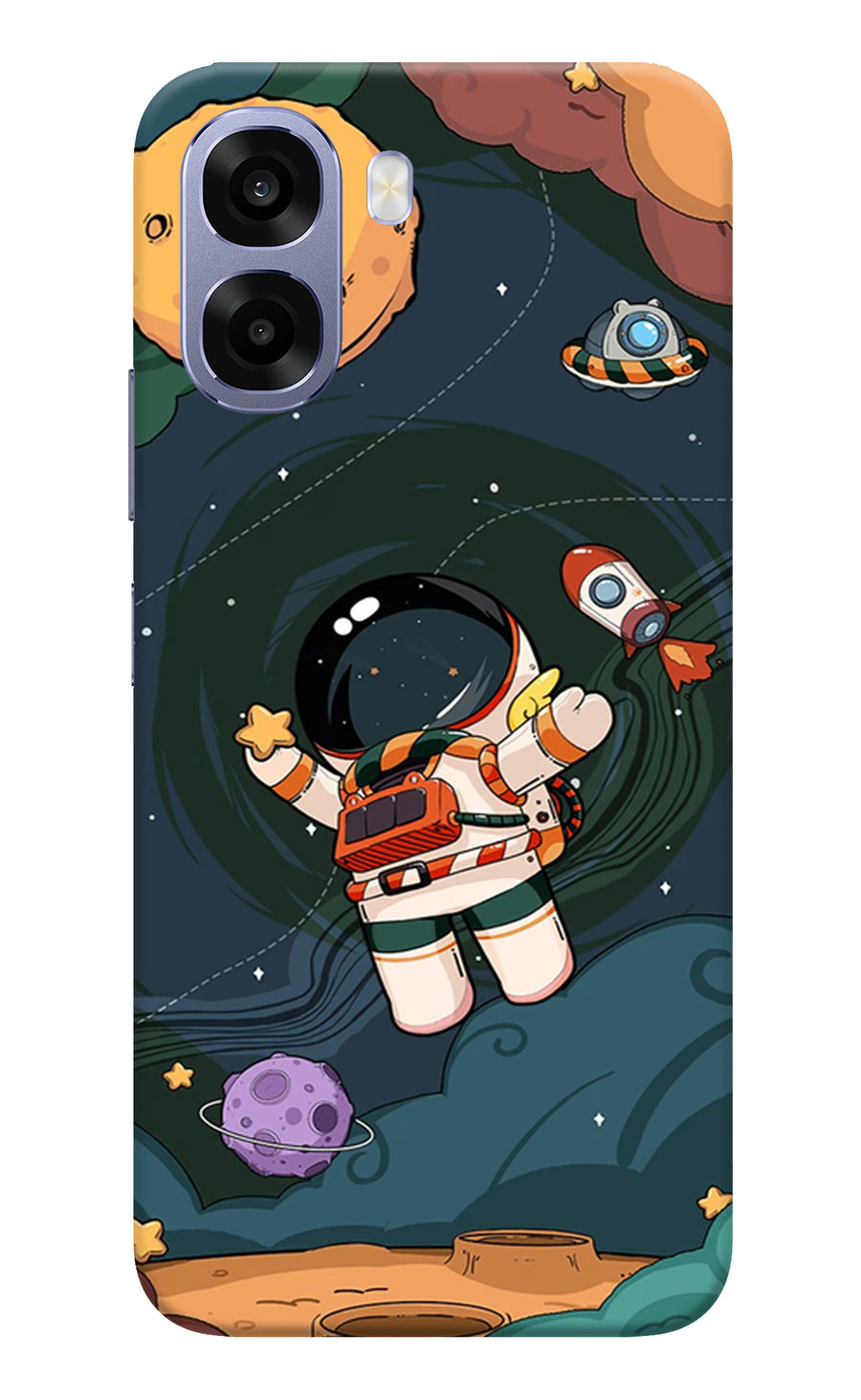 Cartoon Astronaut Oppo A6 5G Back Cover, Hard case