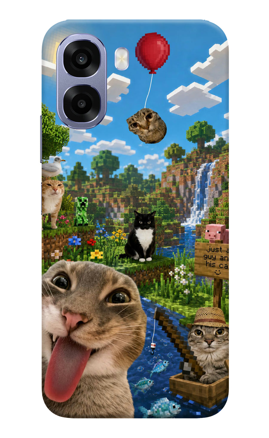 Minecraft Cat Chaos Oppo A6 5G Back Cover, Hard case
