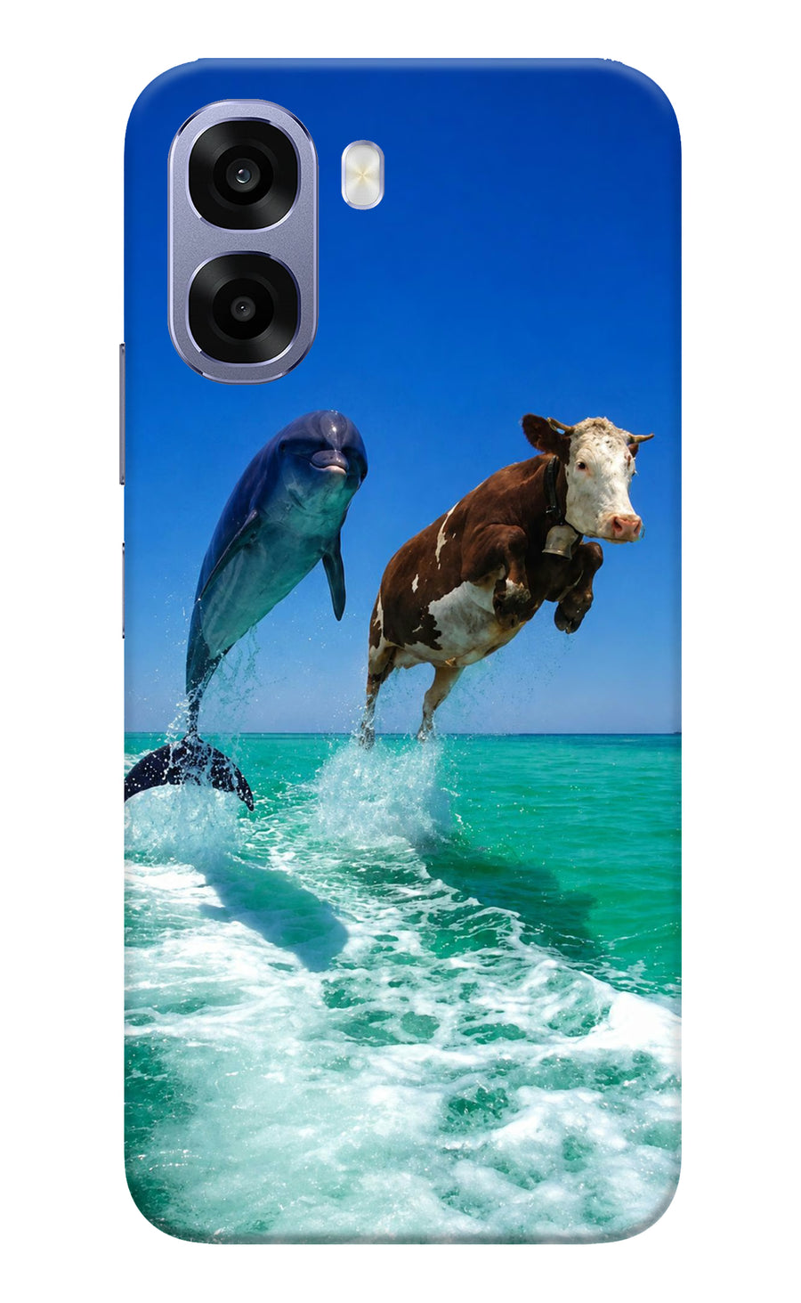 Dolphin vs Cow Oppo A6 5G Back Cover, Hard case