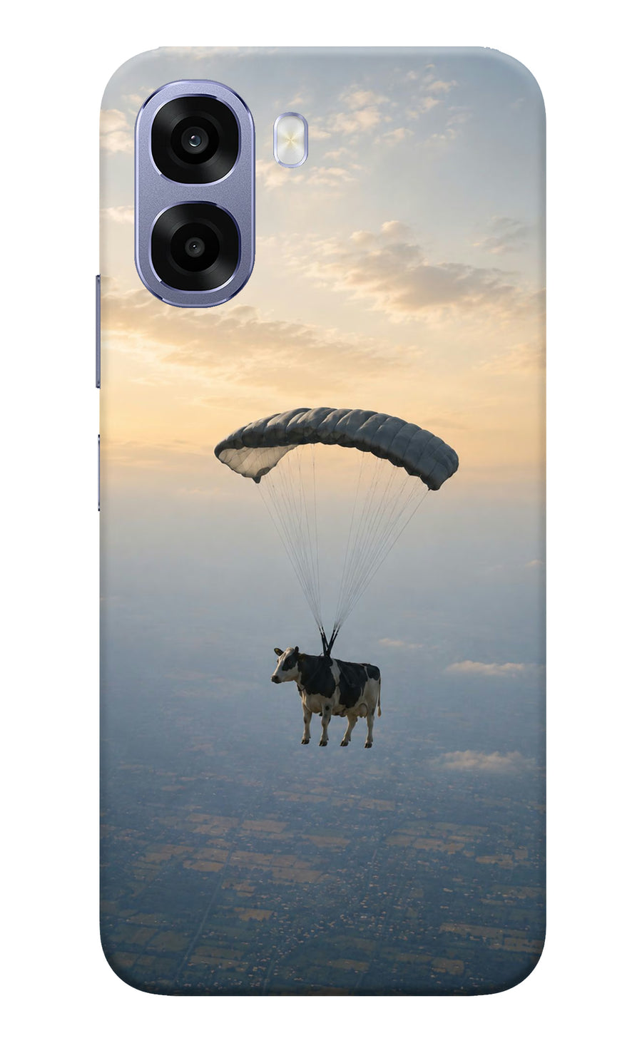 Skydiving Cow Oppo A6 5G Back Cover, Hard case