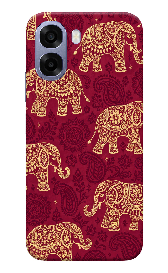 Maroon Elephant Oppo A6s 5G Hard Case Back Cover by Casekaro