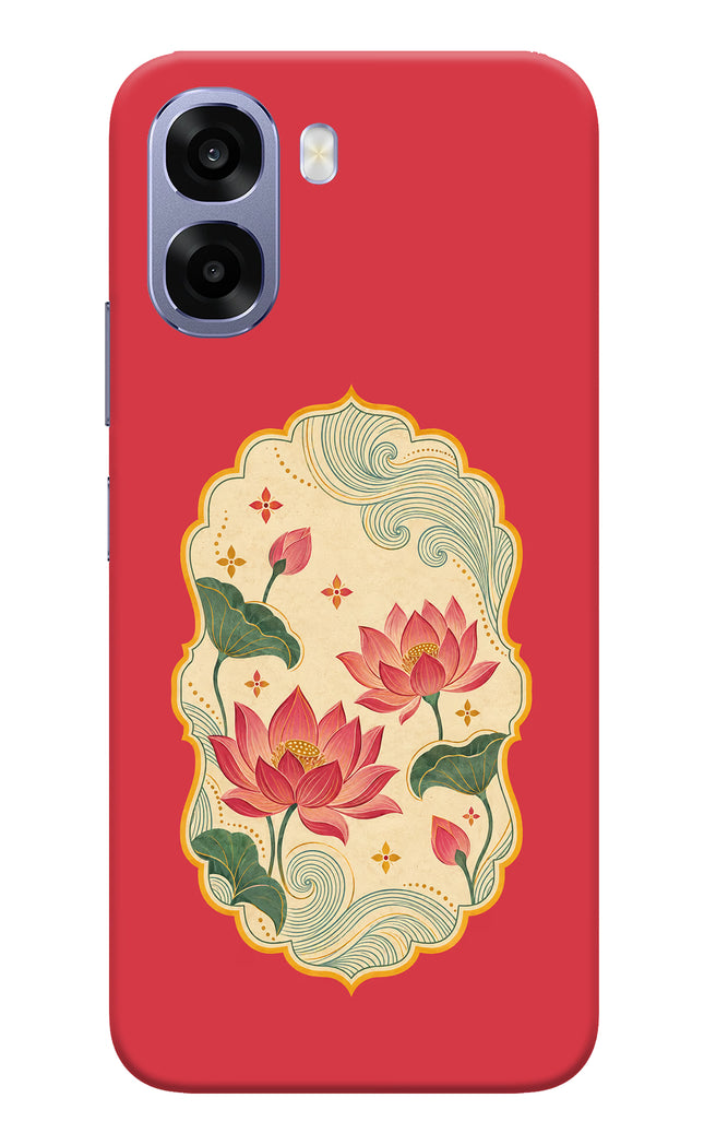 Pink Lotus Oppo A6s 5G Hard Case Back Cover by Casekaro