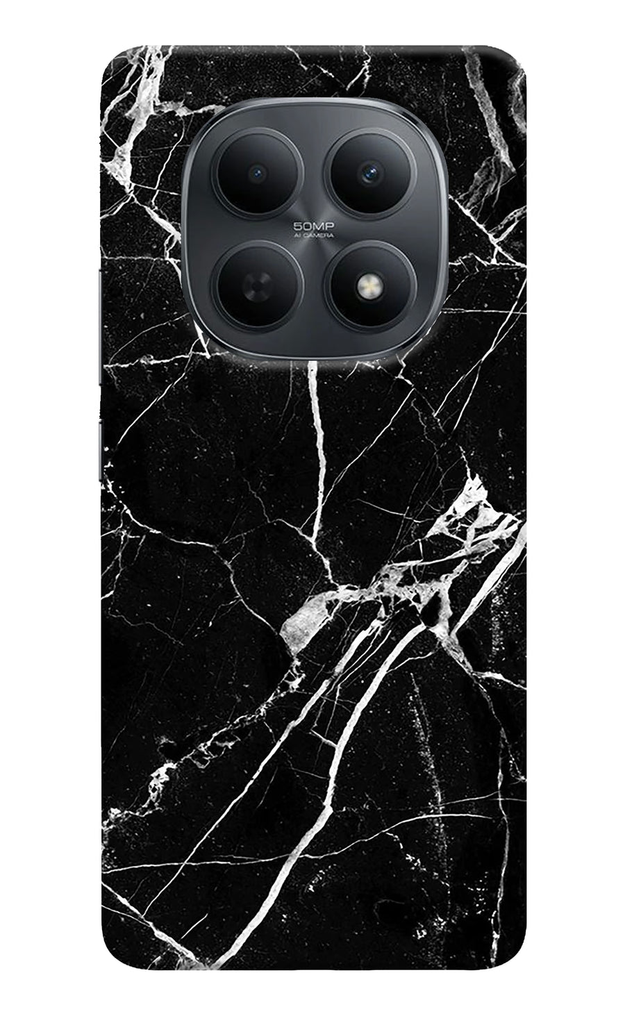 Black Marble Pattern Poco M8 5G Back Cover, Hard case