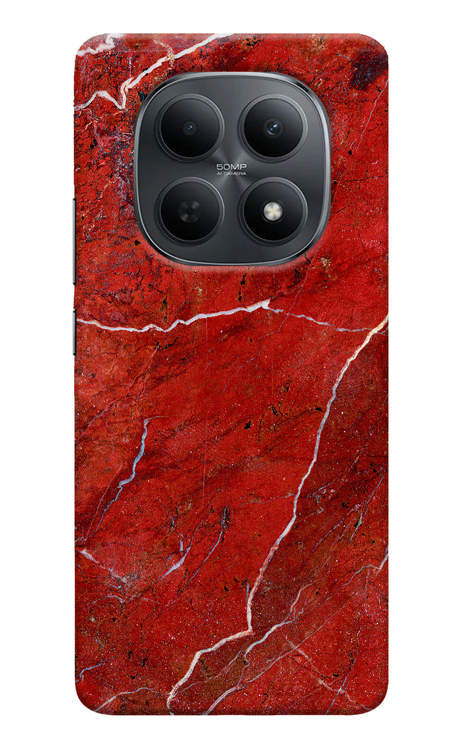 Red Marble Design Poco M8 5G Back Cover, Hard case
