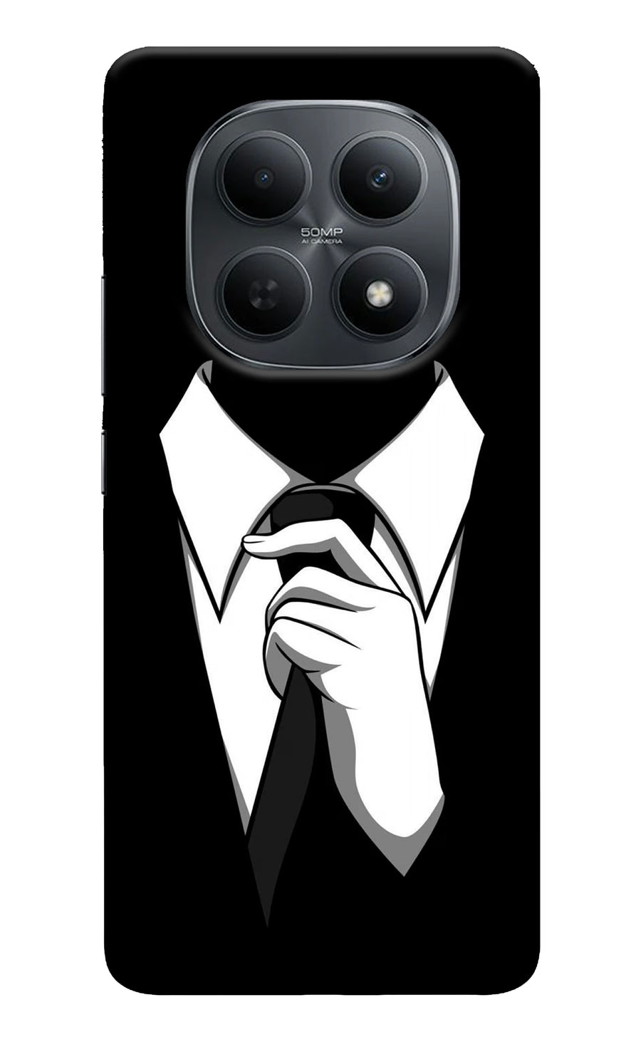 Black Tie Poco M8 5G Back Cover, Hard case