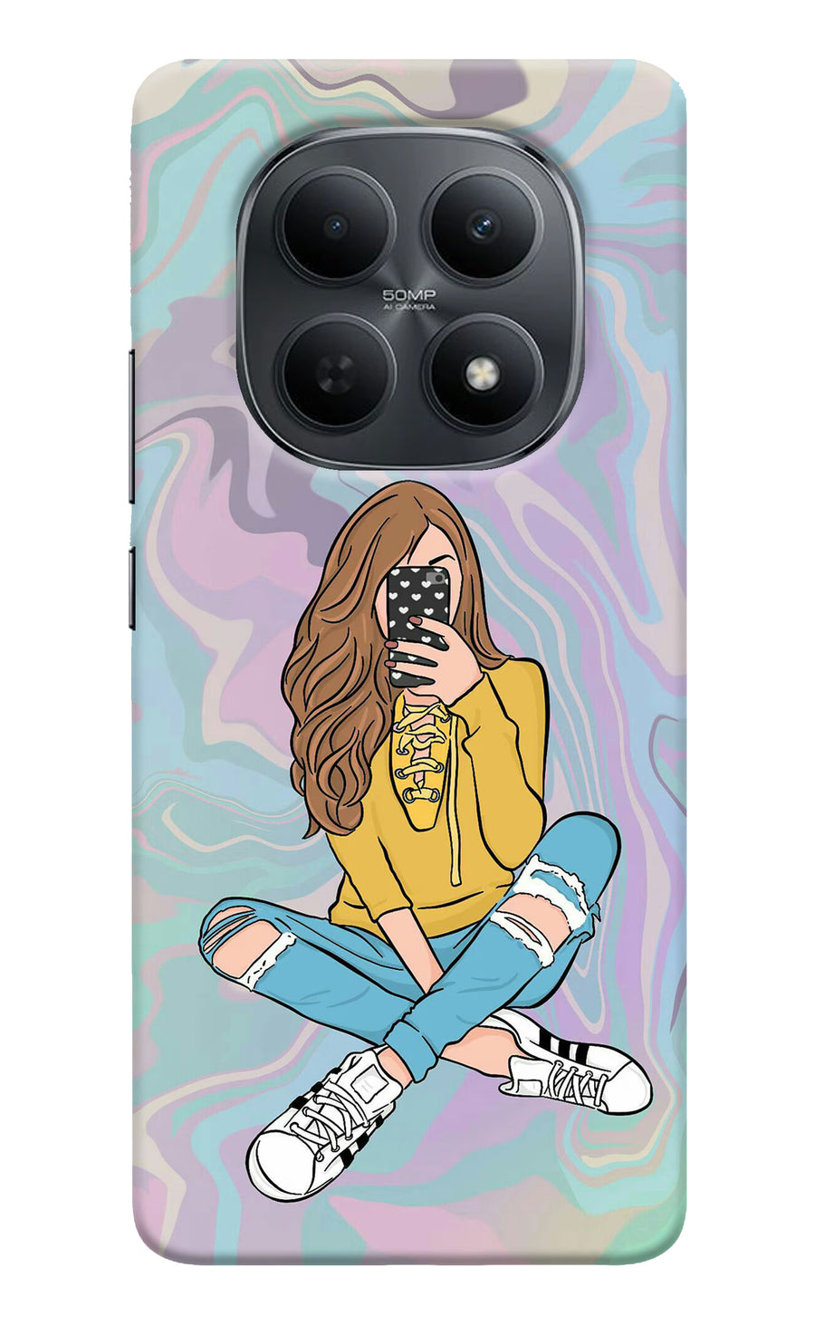 Selfie Girl Poco M8 5G Back Cover, Hard case