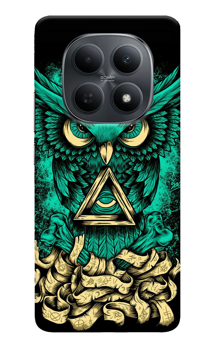 Green Owl Poco M8 5G Back Cover, Hard case