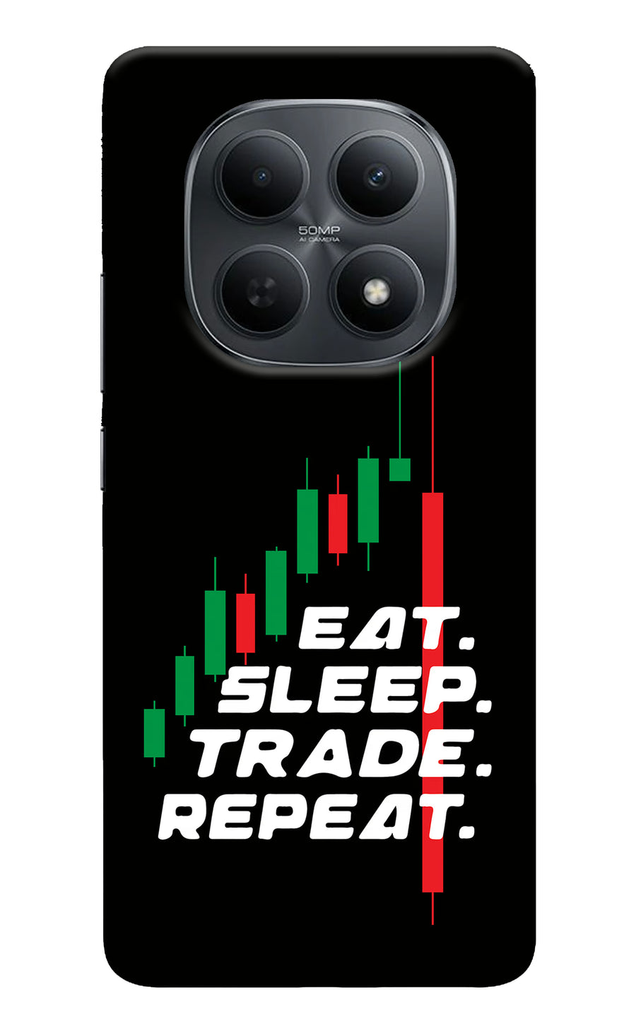 Eat Sleep Trade Repeat Poco M8 5G Back Cover, Hard case