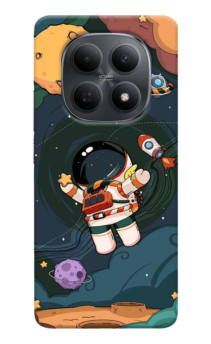 Cartoon Astronaut Poco M8 5G Back Cover, Hard case