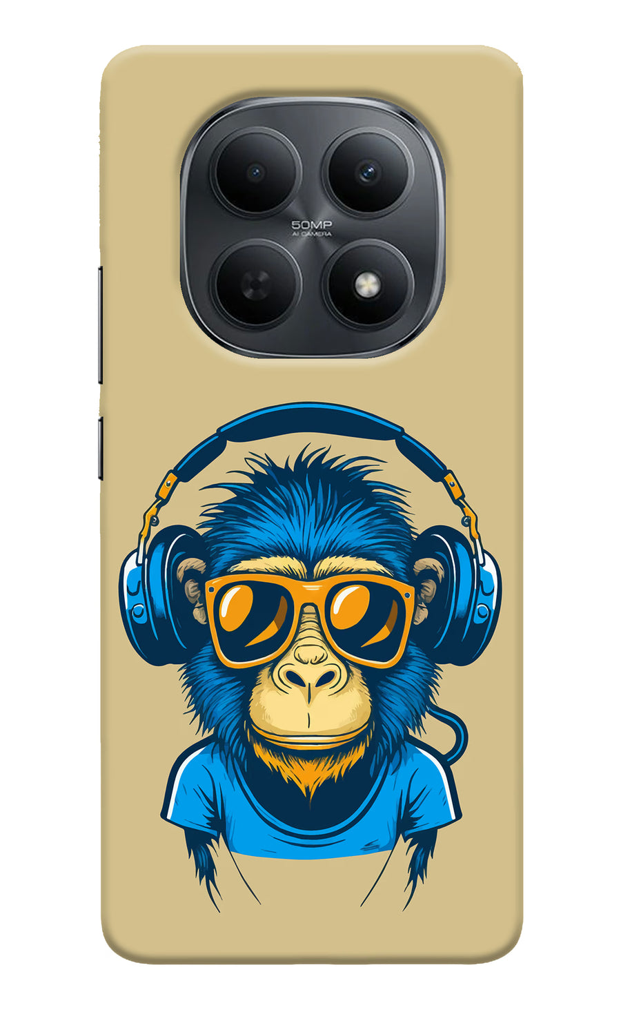 Monkey Headphone Poco M8 5G Back Cover, Hard case