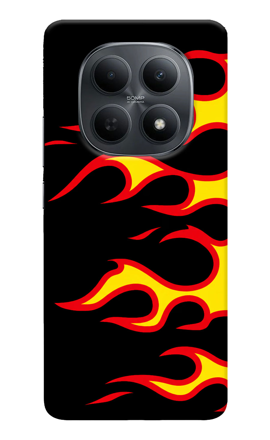 Side Sweep Flames Poco M8 5G Back Cover, Hard case
