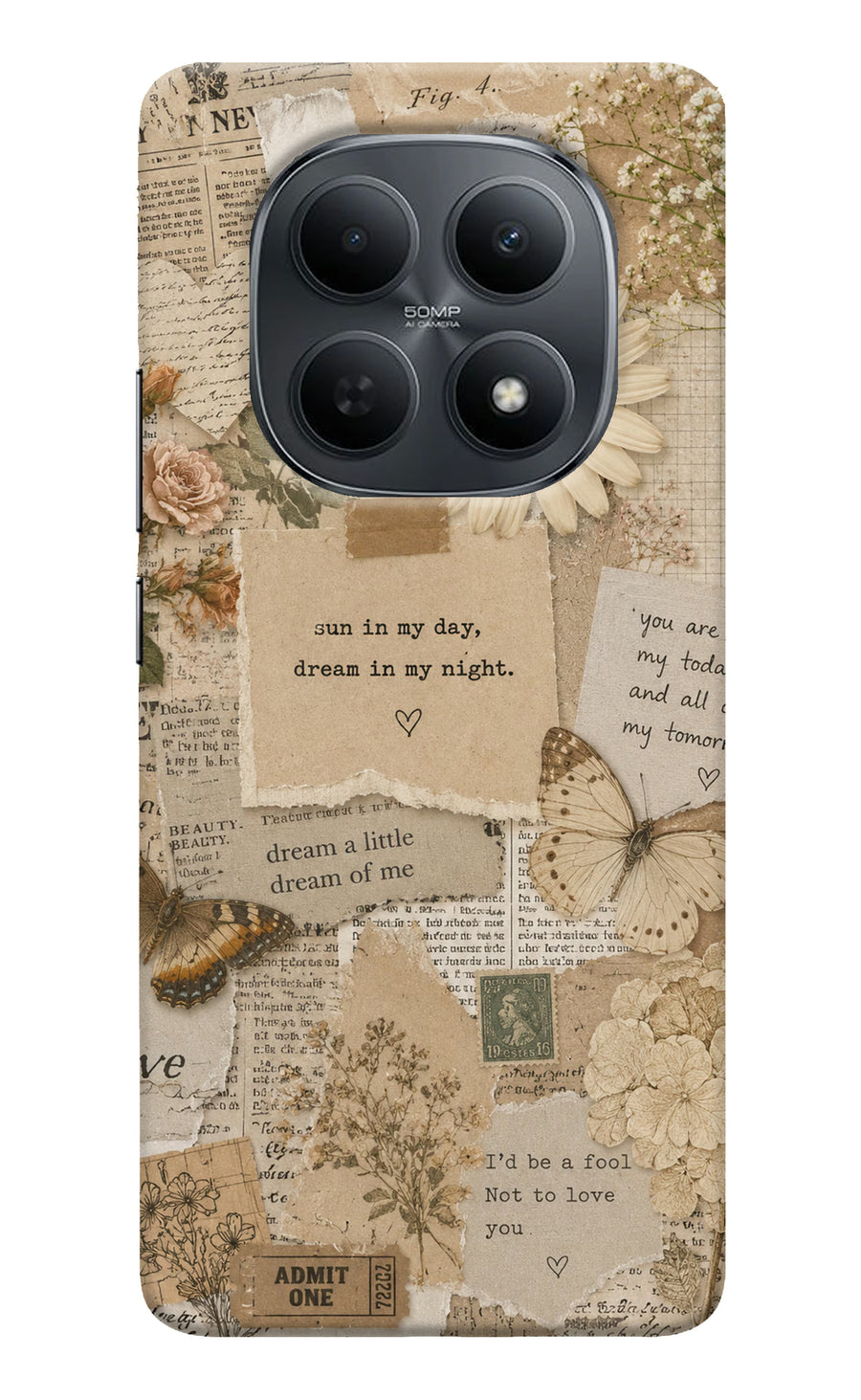 Vintage case Poco M8 5G Back Cover, Hard case