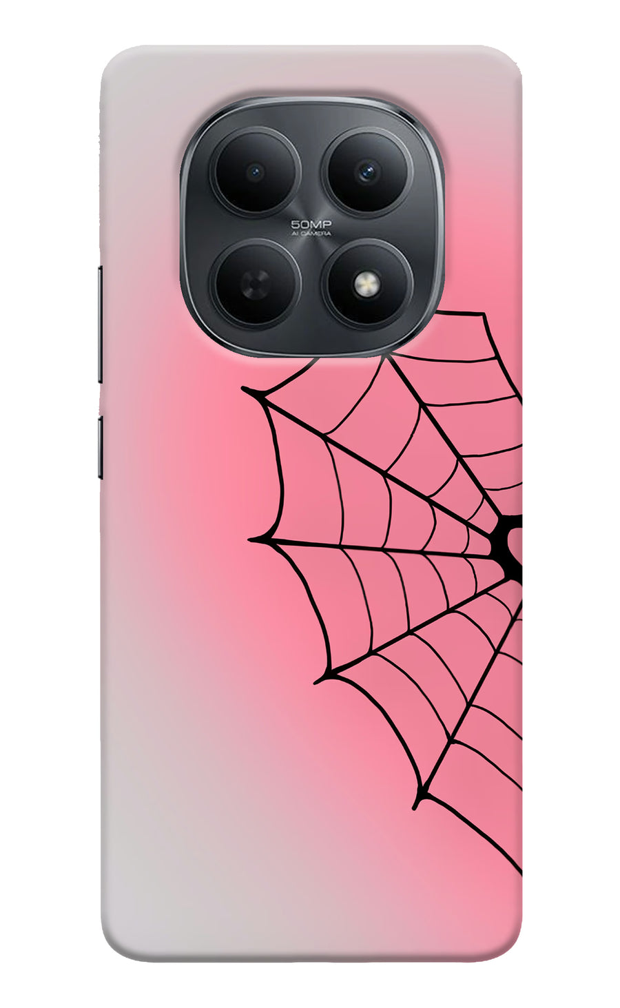 Pink Web Poco M8 5G Back Cover, Hard case