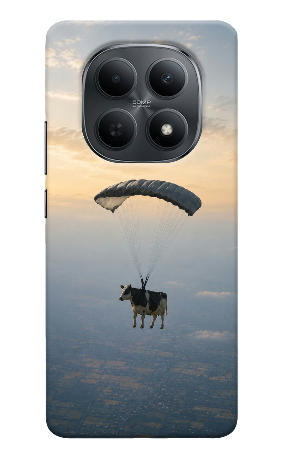 Skydiving Cow Poco M8 5G Back Cover, Hard case