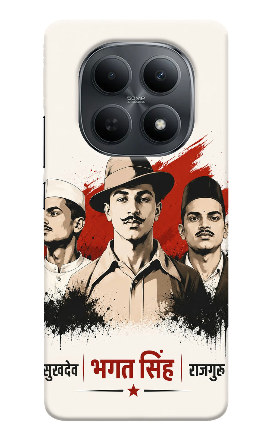 Bhagat Singh Trio Poco M8 5G Back Cover, Hard case