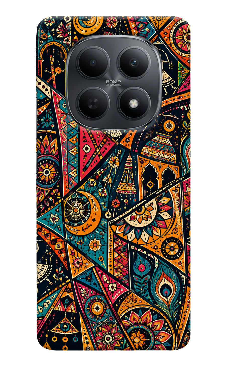 Folk Print Poco M8 5G Back Cover, Hard case