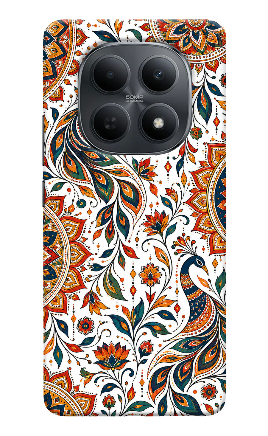 White Mayura Poco M8 5G Back Cover, Hard case