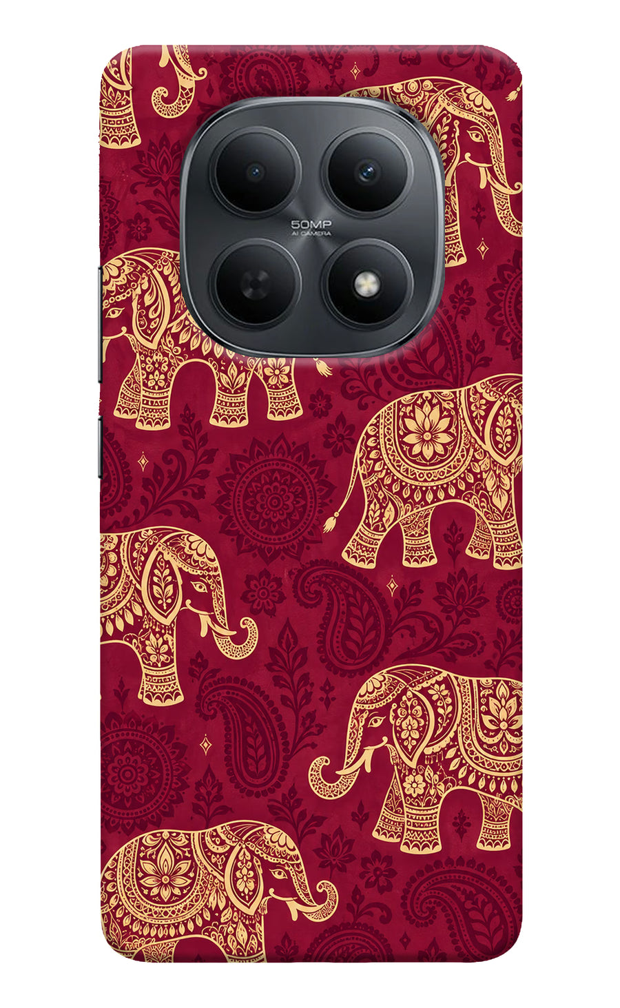 Maroon Elephant Poco M8 5G Back Cover, Hard case