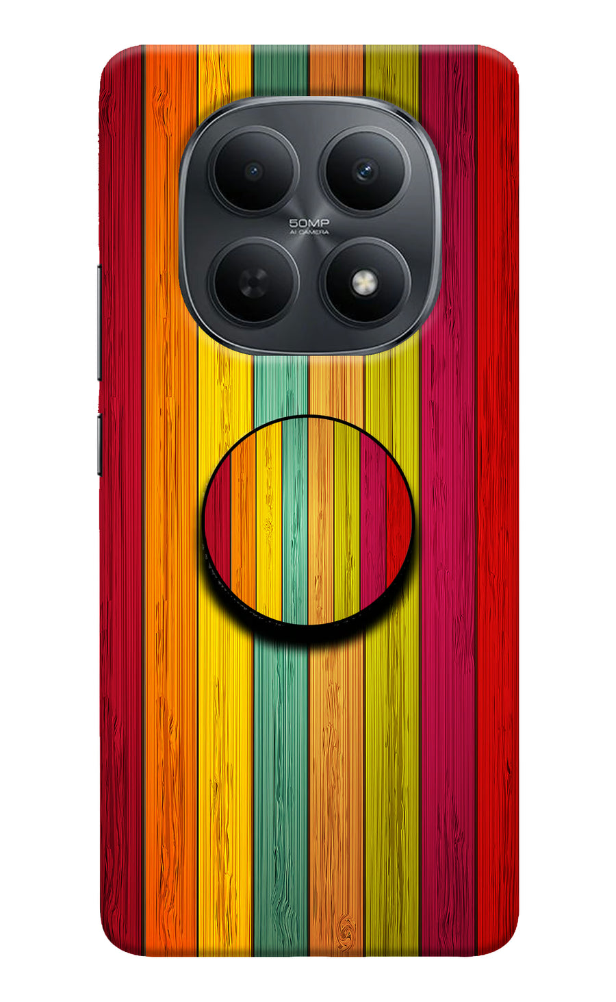 Multicolor Wooden Poco M8 5G Pop Case, Hard case