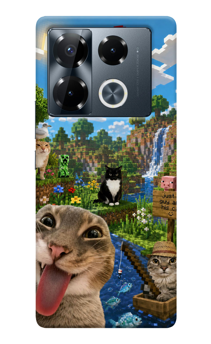 Minecraft Cat Chaos Infinix Note 40 Pro 5G Back Cover, Hard case