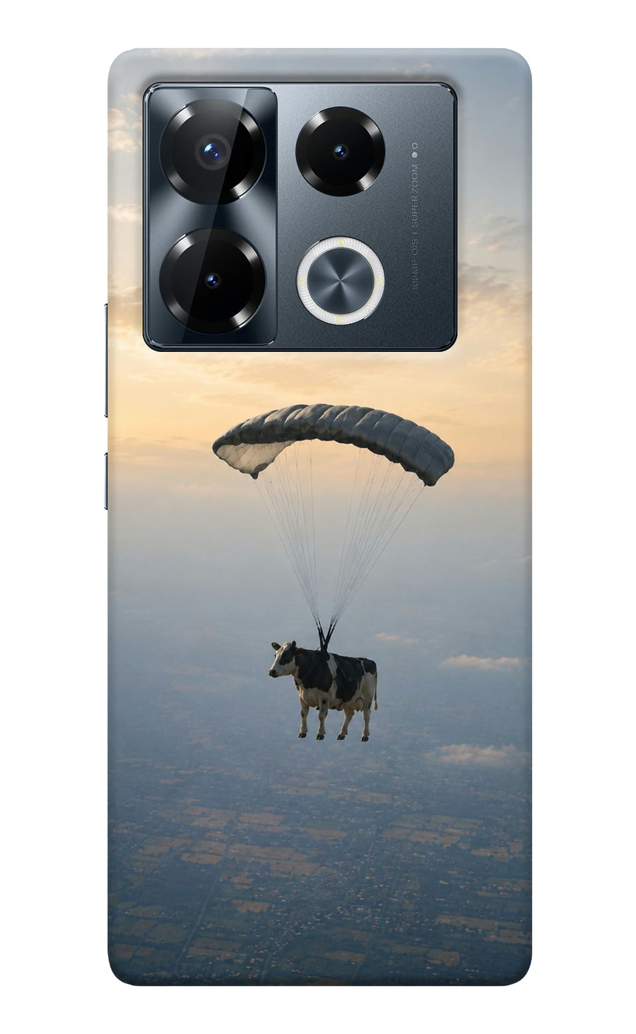 Skydiving Cow Infinix Note 40 Pro 5G Back Cover, Hard case