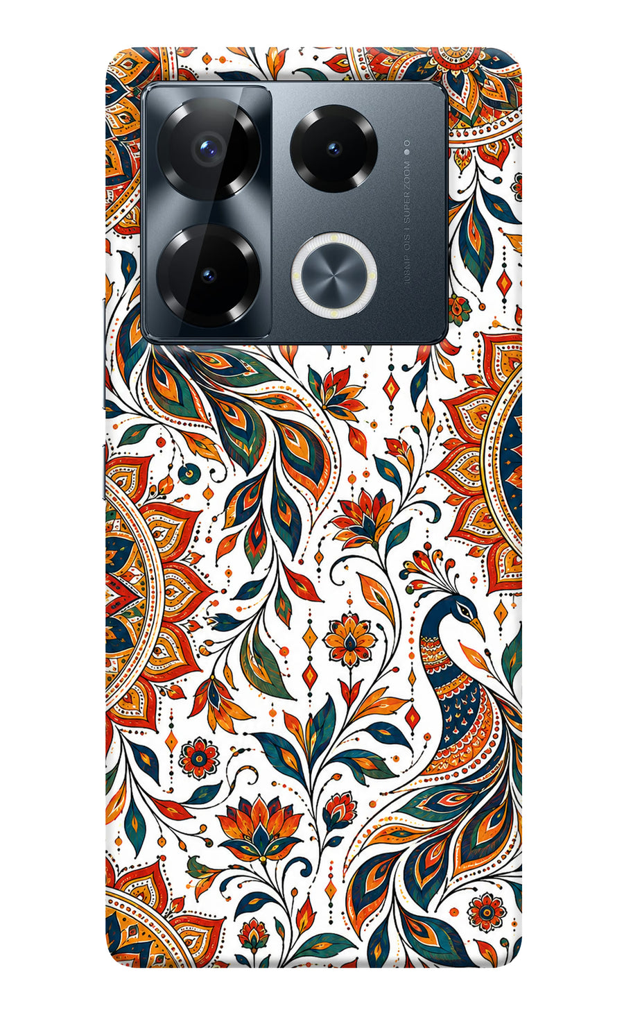 White Mayura Infinix Note 40 Pro 5G Back Cover, Hard case