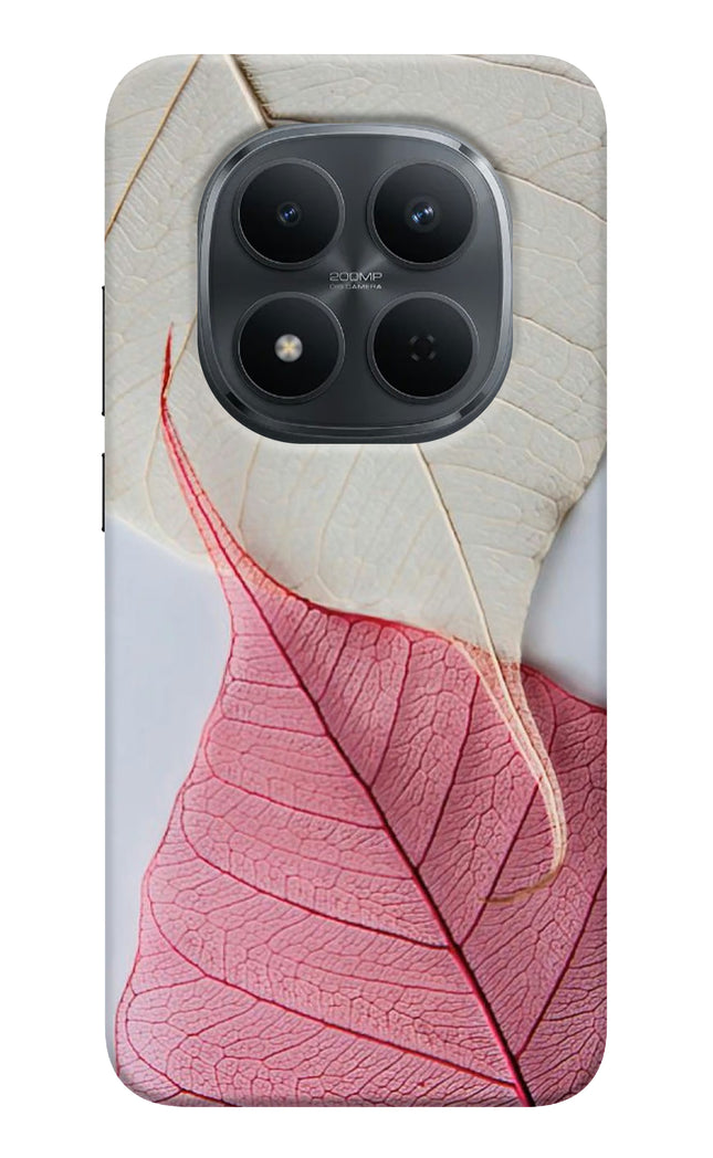 White Pink Leaf Redmi Note 15 Pro 5G Hard Case Back Cover by Casekaro