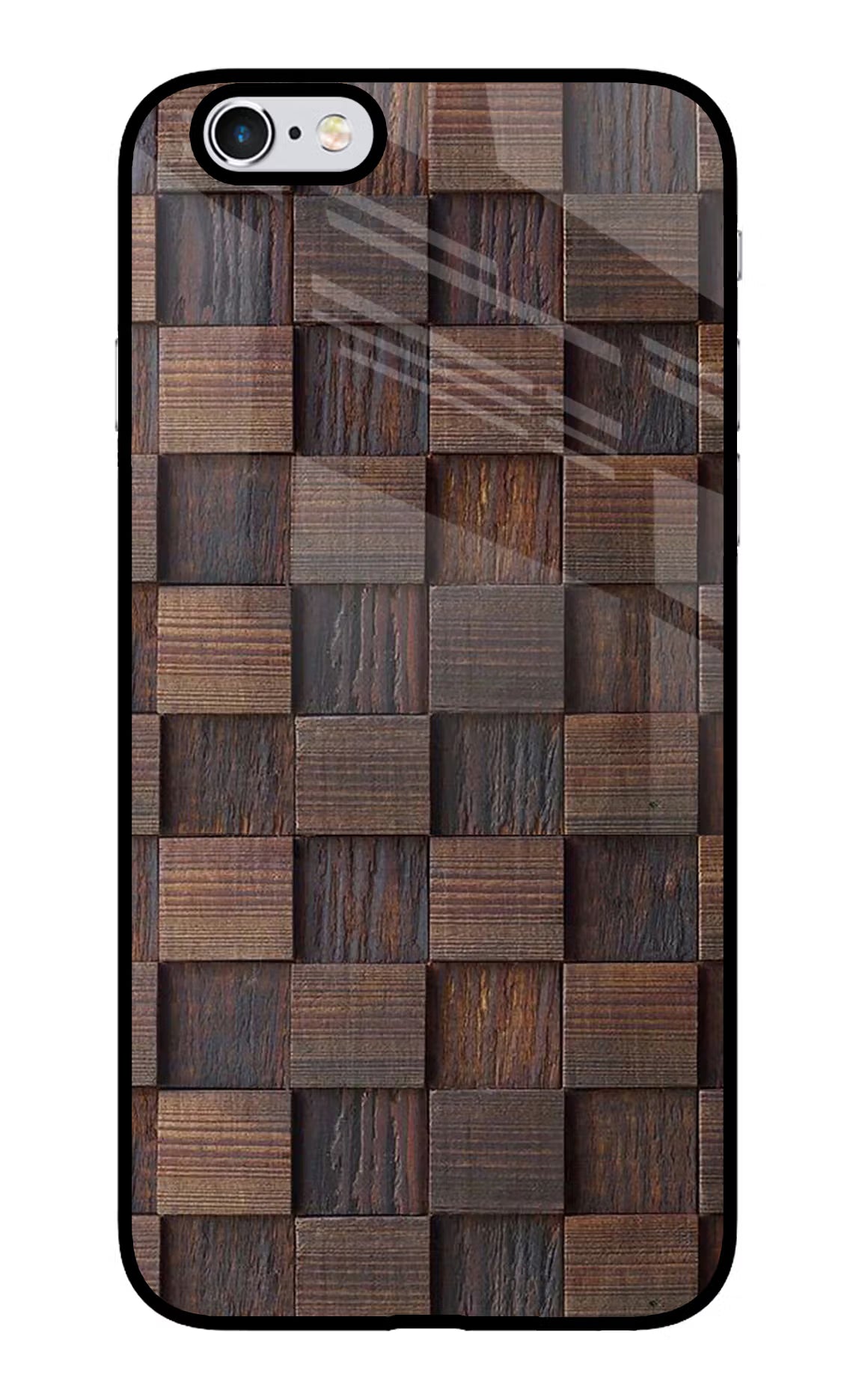Wooden Cube Design iPhone 6/6s Glass Case Back Cover by Casekaro